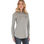 Wrangler Women's Grey Denim Jacket Stampede Top