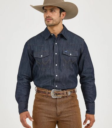 Wrangler Men's Advanced Comfort Dark Denim shirt