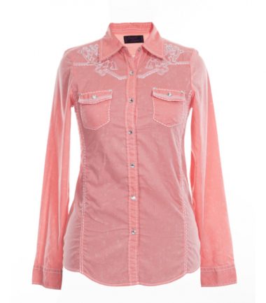Western Stampede Pink Ladies Long Sleeve Shirt