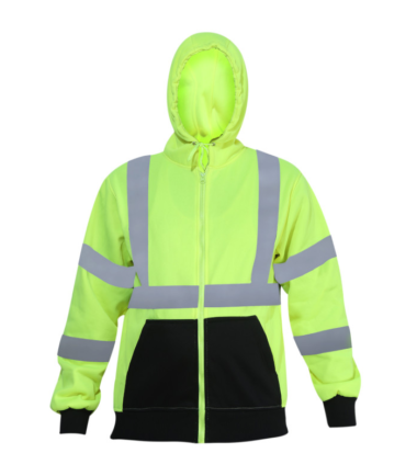 Forge Hi Vis Hooded Sweatshirt Work Wear Western PPE Yellow Reflective Safety