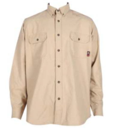 Forge Men's Fire Retardant Khaki Long Sleeve Shirt Work Western Wear