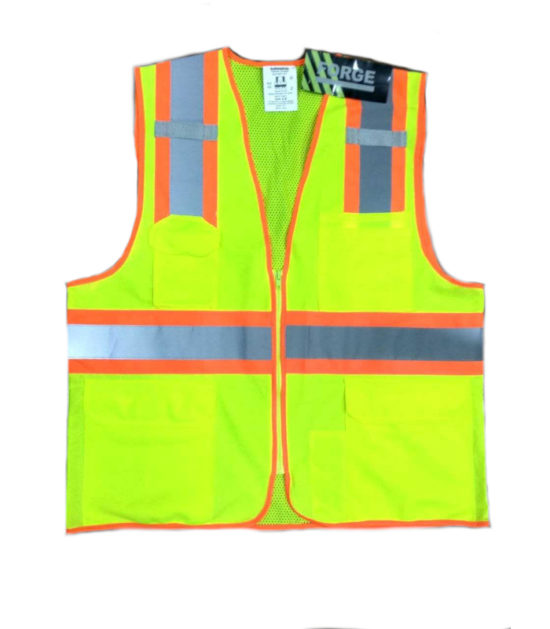 Forge Hi Vis Vest Two Tone Zipper Work Wear Western PPE Yellow Reflective Safety