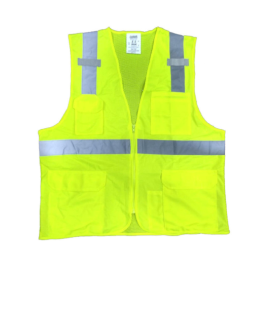 Forge Hi Vis Vest Pocket Zipper Work Wear Western PPE Yellow Reflective Safety