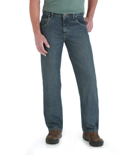 Wrangler Rugged Wear Relaxed Fit Denim Western Jeans Medium Blue