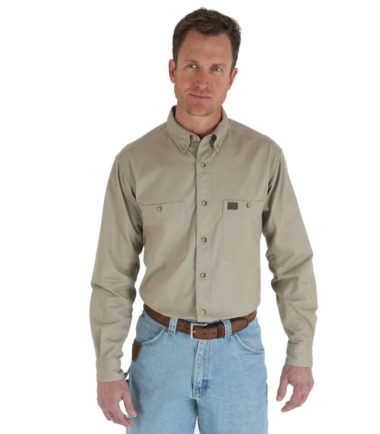 Wrangler Riggs Workwear Twill Work Shirt Khaki