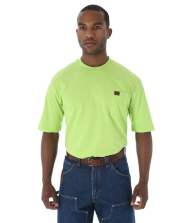 Wrangler Riggs Workwear Short Sleeve Pocket T Shirt Safety Green