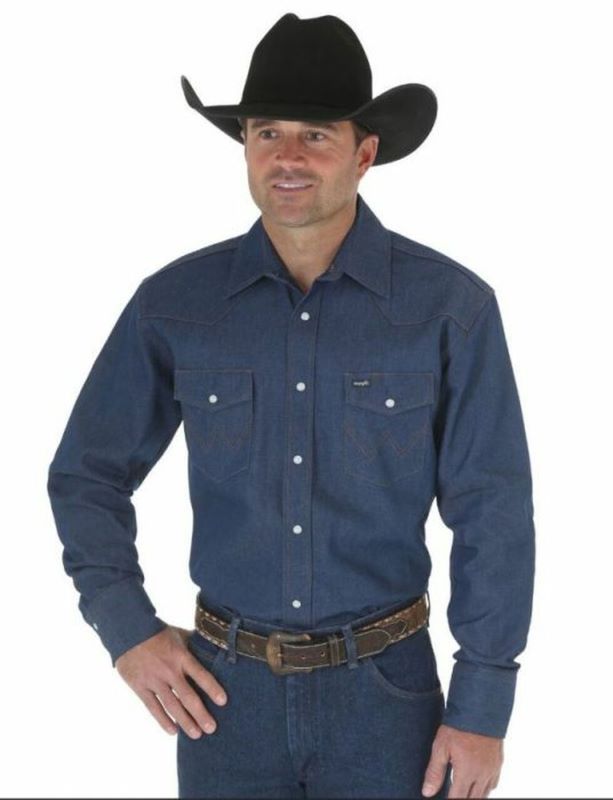 Wrangler Authentic Western Shirt - Stonewash Blue