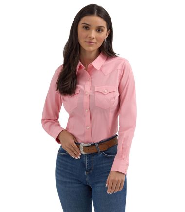 Wrangler® Women's Pink Stretch Shirt