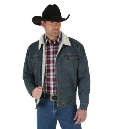 Wrangler Sherpa Lined Denim Jacket ANTIQUE DENIM